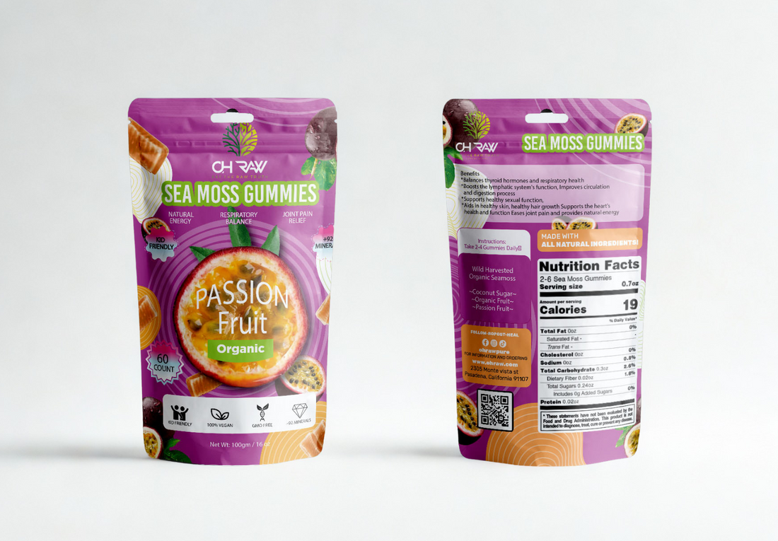 Passion Fruit Seamoss Gummies – Wildcrafted, Vegan | OH RAW!